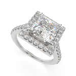 Load image into Gallery viewer, Bianca Princess Cut Halo Pave Engagement Ring Setting
