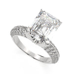 Load image into Gallery viewer, Daria Emerald Cut Pave 6 Prong Engagement Ring Setting
