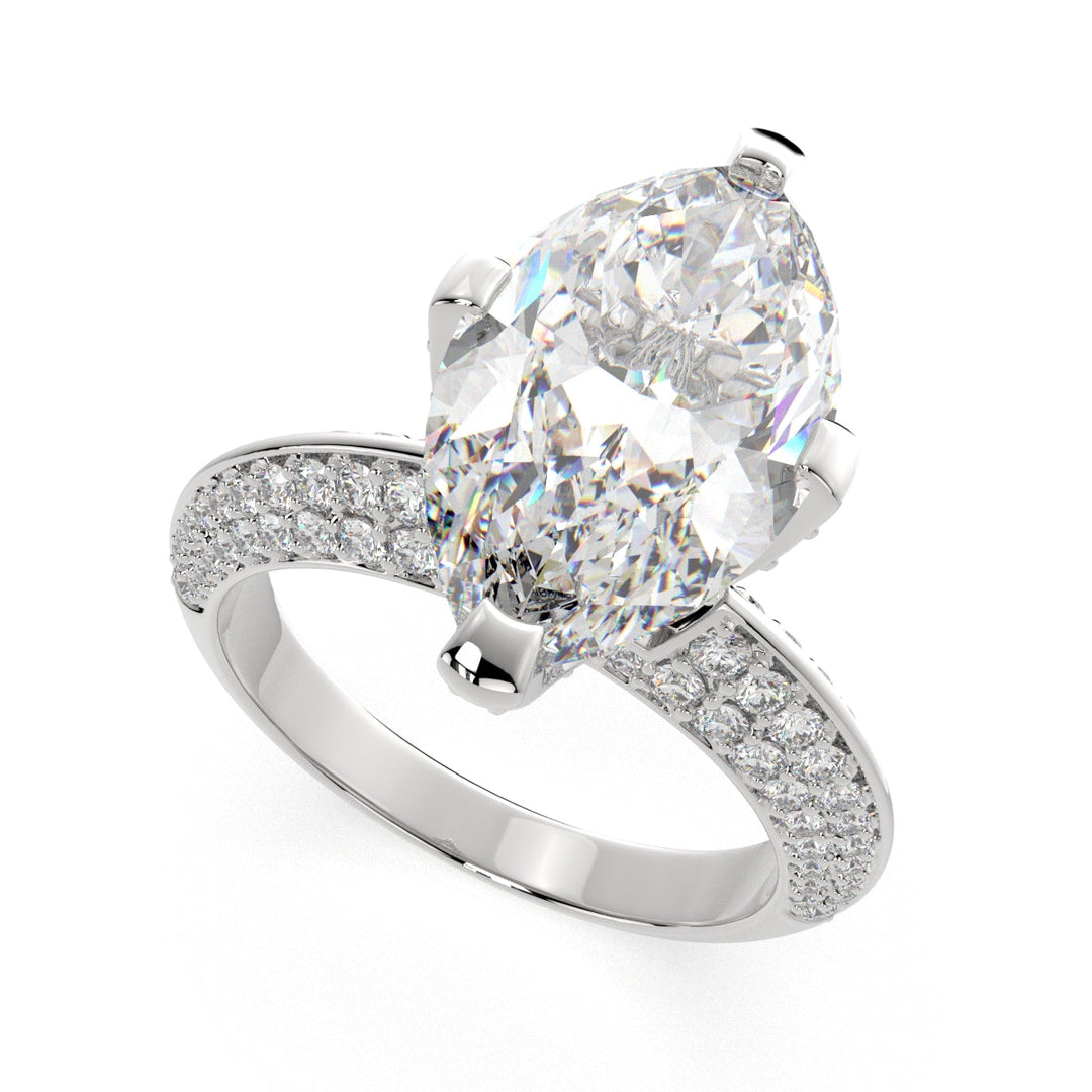 Daria Marquise Cut Pave 6 Prong Engagement Ring Setting