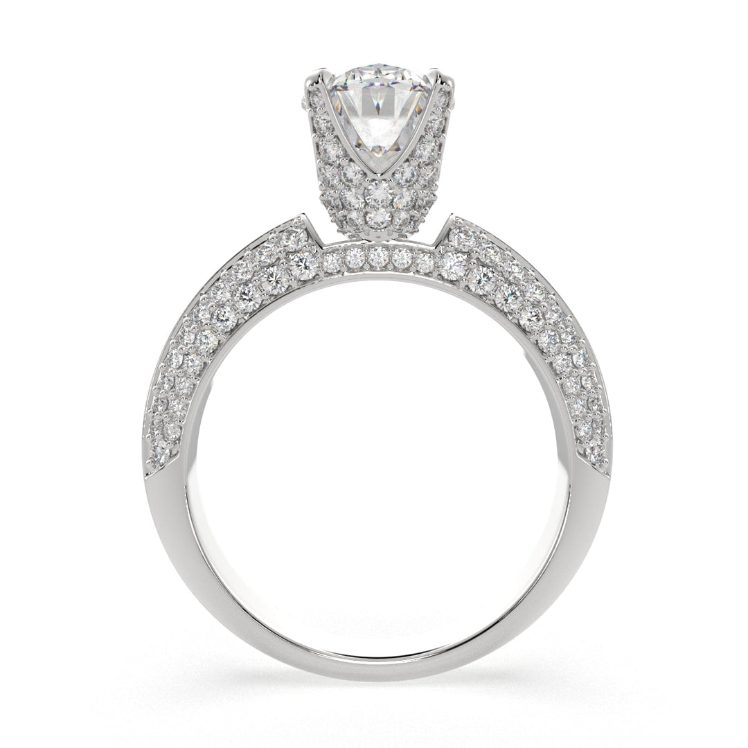 Daria Oval Cut Pave 6 Prong Engagement Ring Setting