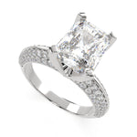 Load image into Gallery viewer, Daria Radiant Cut Pave 6 Prong Engagement Ring Setting
