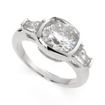 Load image into Gallery viewer, Emilia Cushion Cut Trilogy 3 Stone Engagement Ring Setting
