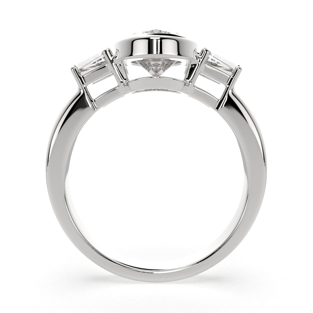 Emilia Oval Cut Trilogy 3 Stone Engagement Ring Setting