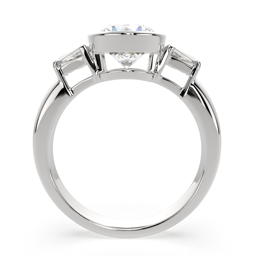 Emilia Round Cut Trilogy 3 Stone Engagement Ring Setting