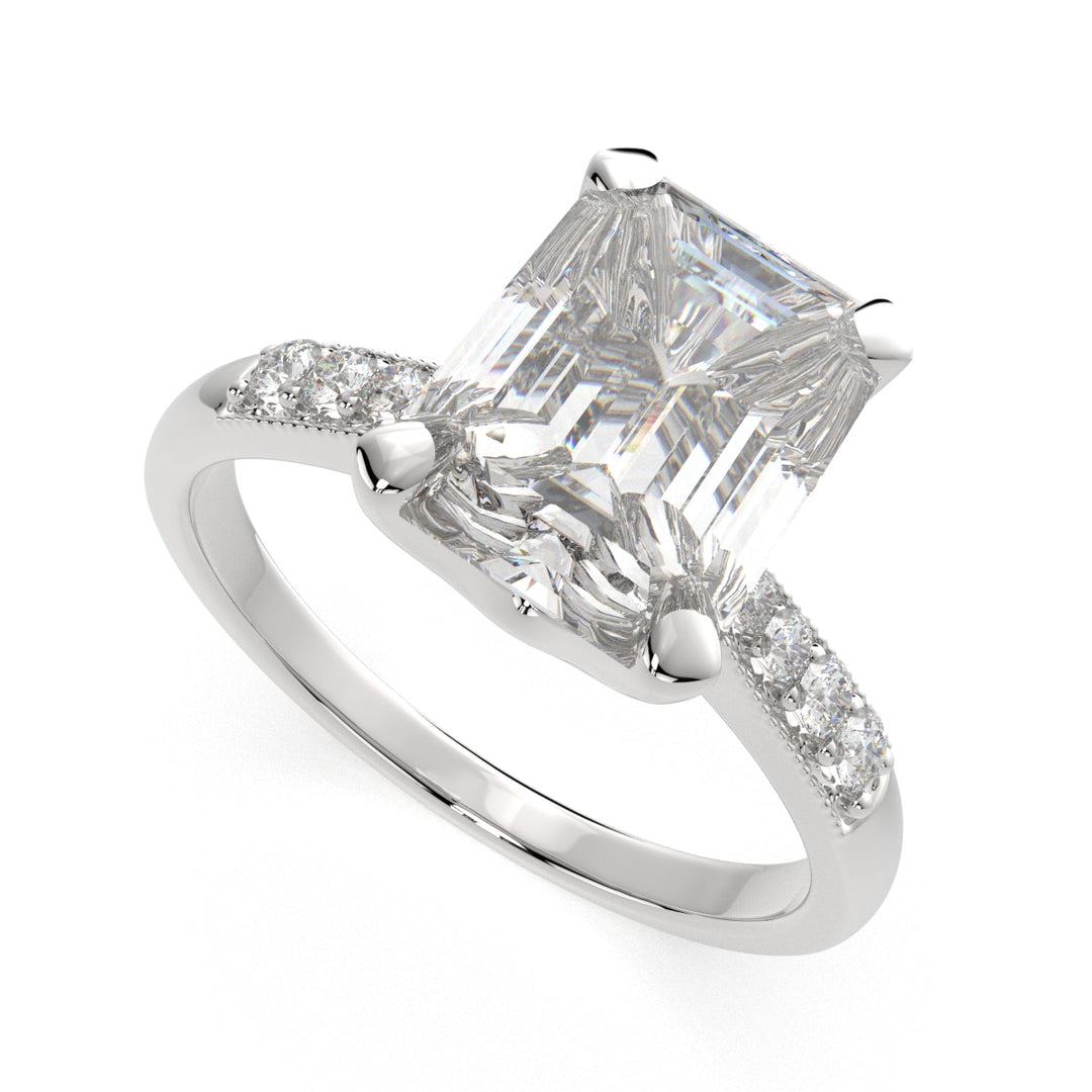 Federica Emerald Cut 4 Prong Engagement Ring Setting