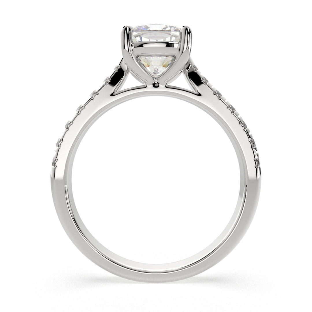 Ginevra Cushion Cut Tapered Engagement Ring Setting