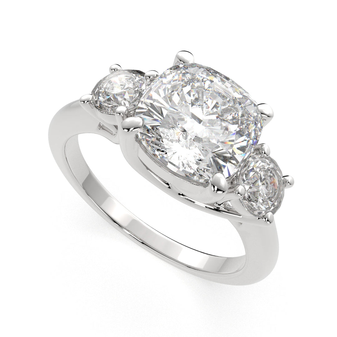 Hana Cushion Cut 3 Stone Engagement Ring Setting
