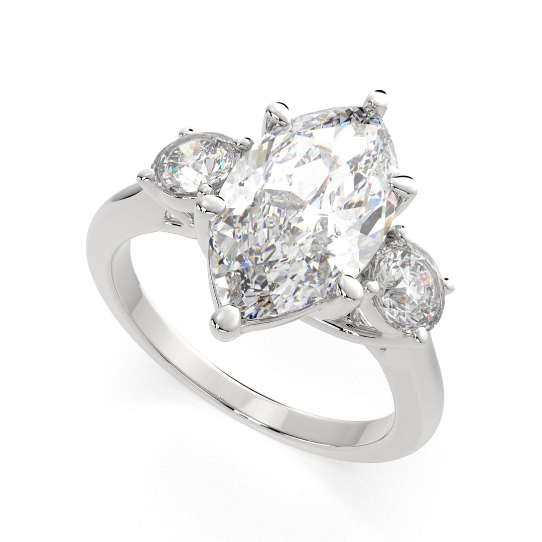 Hana Marquise Cut 3 Stone Engagement Ring Setting