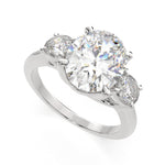 Load image into Gallery viewer, Hana Oval Cut 3 Stone Engagement Ring Setting
