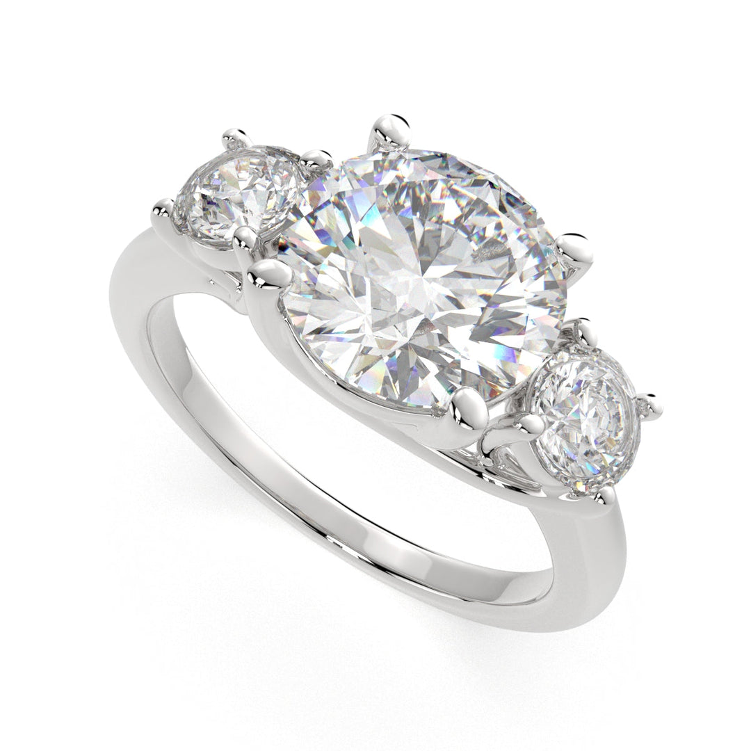 Hana Round Cut 3 Stone Engagement Ring Setting