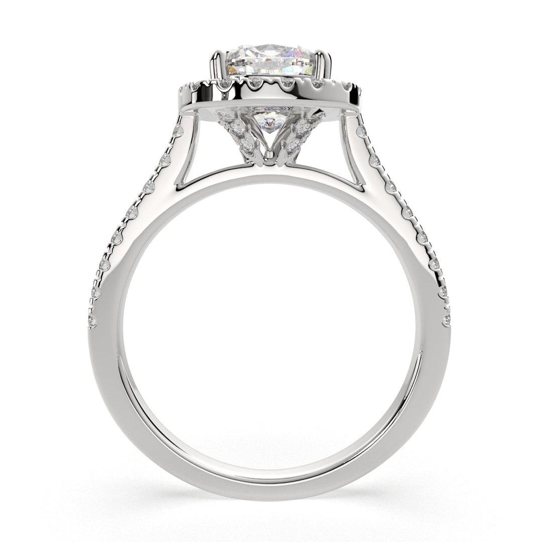 Isadora Cushion Cut Halo Pave Engagement Ring Setting