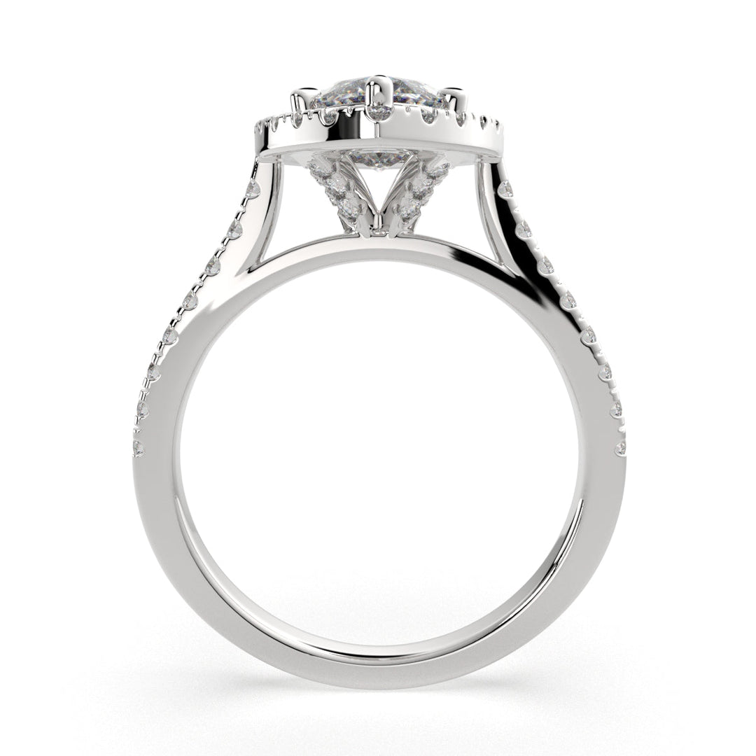 Isadora Marquise Cut Halo Pave Engagement Ring Setting