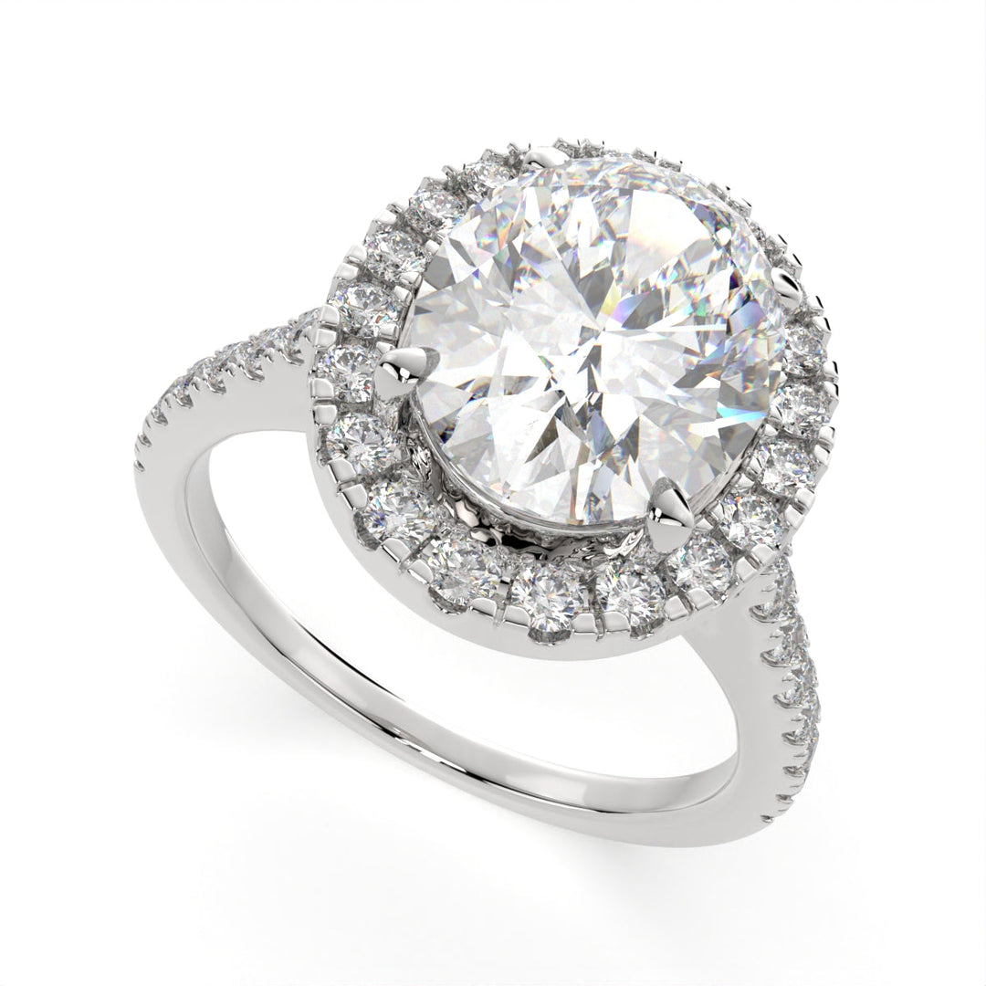Isadora Oval Cut Halo Pave Engagement Ring Setting