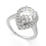 Load image into Gallery viewer, Isadora Pear Cut Halo Pave Engagement Ring Setting

