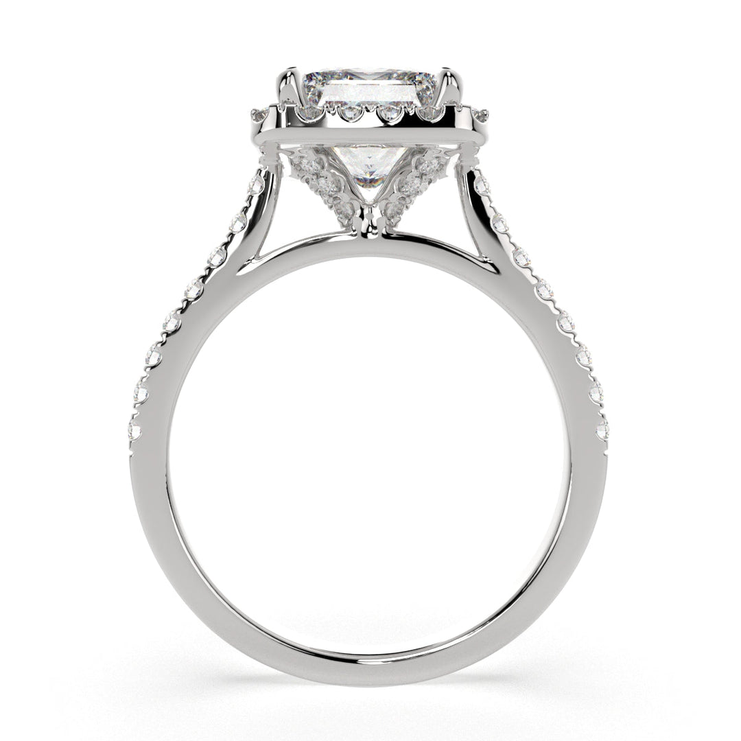 Isadora Princess Cut Halo Pave Engagement Ring Setting