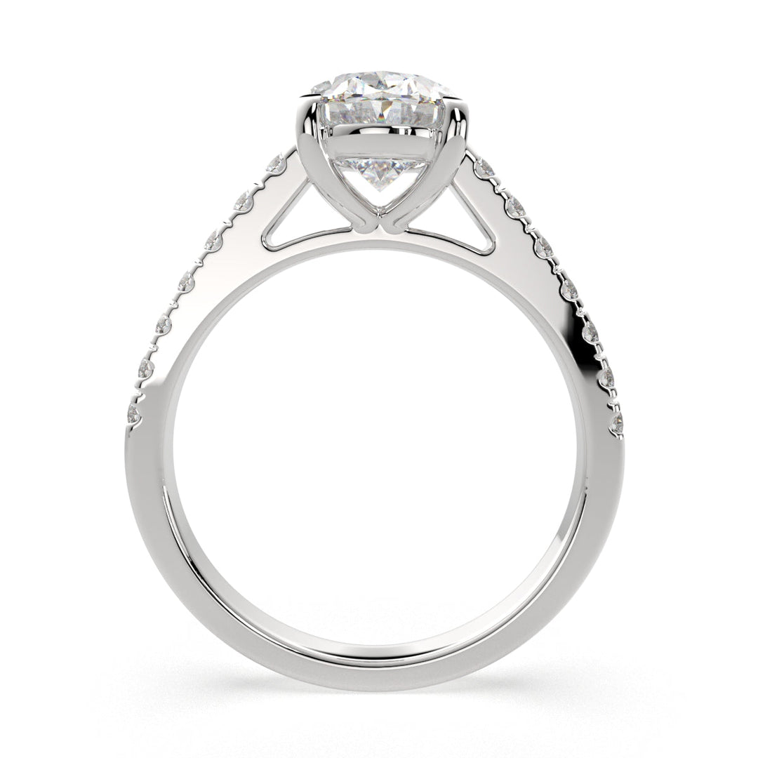 Karina Oval Cut Pave 6 Prong Engagement Ring Setting