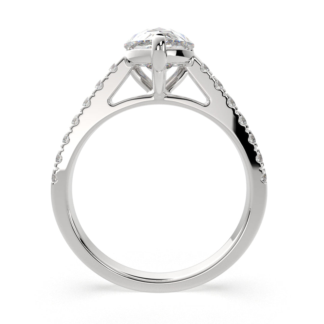 Karina Pear Cut Pave 6 Prong Engagement Ring Setting