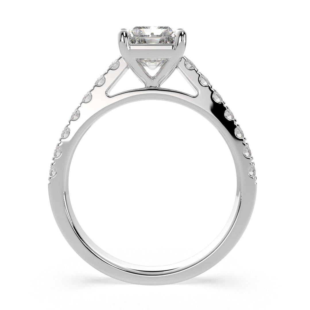 Karina Radiant Cut Pave 6 Prong Engagement Ring Setting