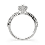 Load image into Gallery viewer, Lavinia Pear Cut Side Stone 4 Prong Engagement Ring Setting
