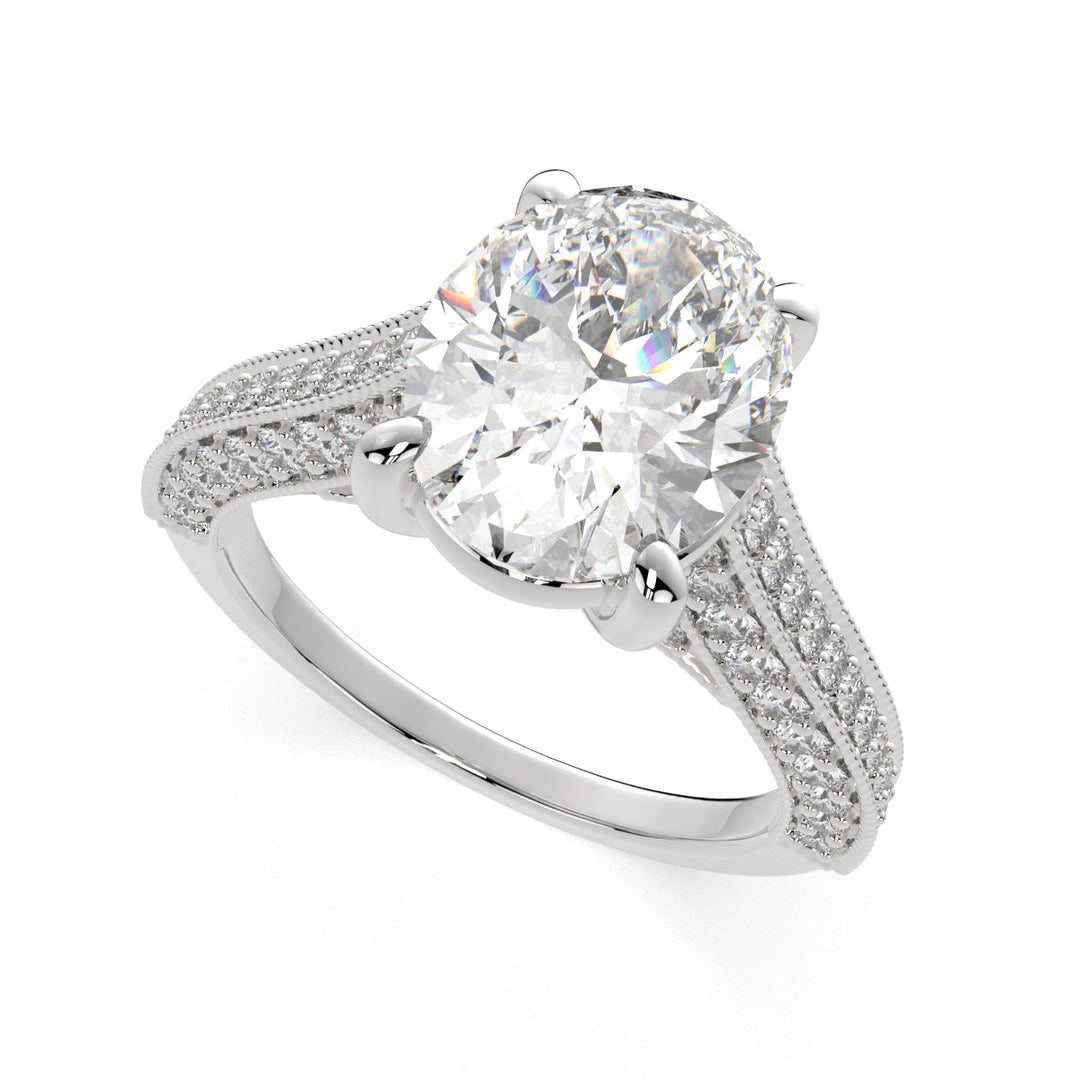 Martina Oval Cut Pave Engagement Ring Setting