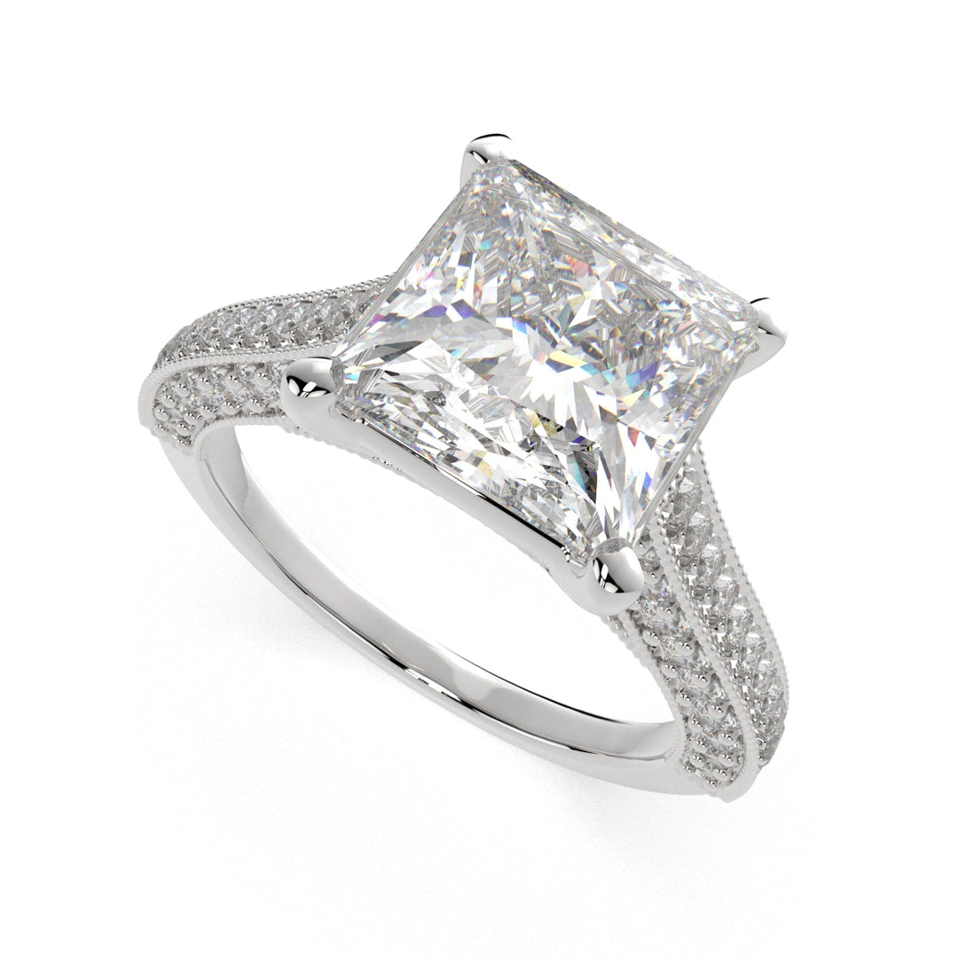 Martina Princess Cut Pave Engagement Ring Setting