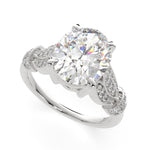 Load image into Gallery viewer, Nadia Oval Cut Pave Milgrain Engagement Ring Setting
