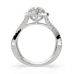 Load image into Gallery viewer, Ophelia Heart Cut Pave Halo Split Shank Engagement Ring Setting
