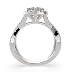 Load image into Gallery viewer, Ophelia Marquise Cut Pave Halo Split Shank Engagement Ring Setting
