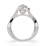 Load image into Gallery viewer, Ophelia Pear Cut Pave Halo Split Shank Engagement Ring Setting
