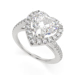 Load image into Gallery viewer, Paloma Heart Cut Pave Halo Engagement Ring Setting
