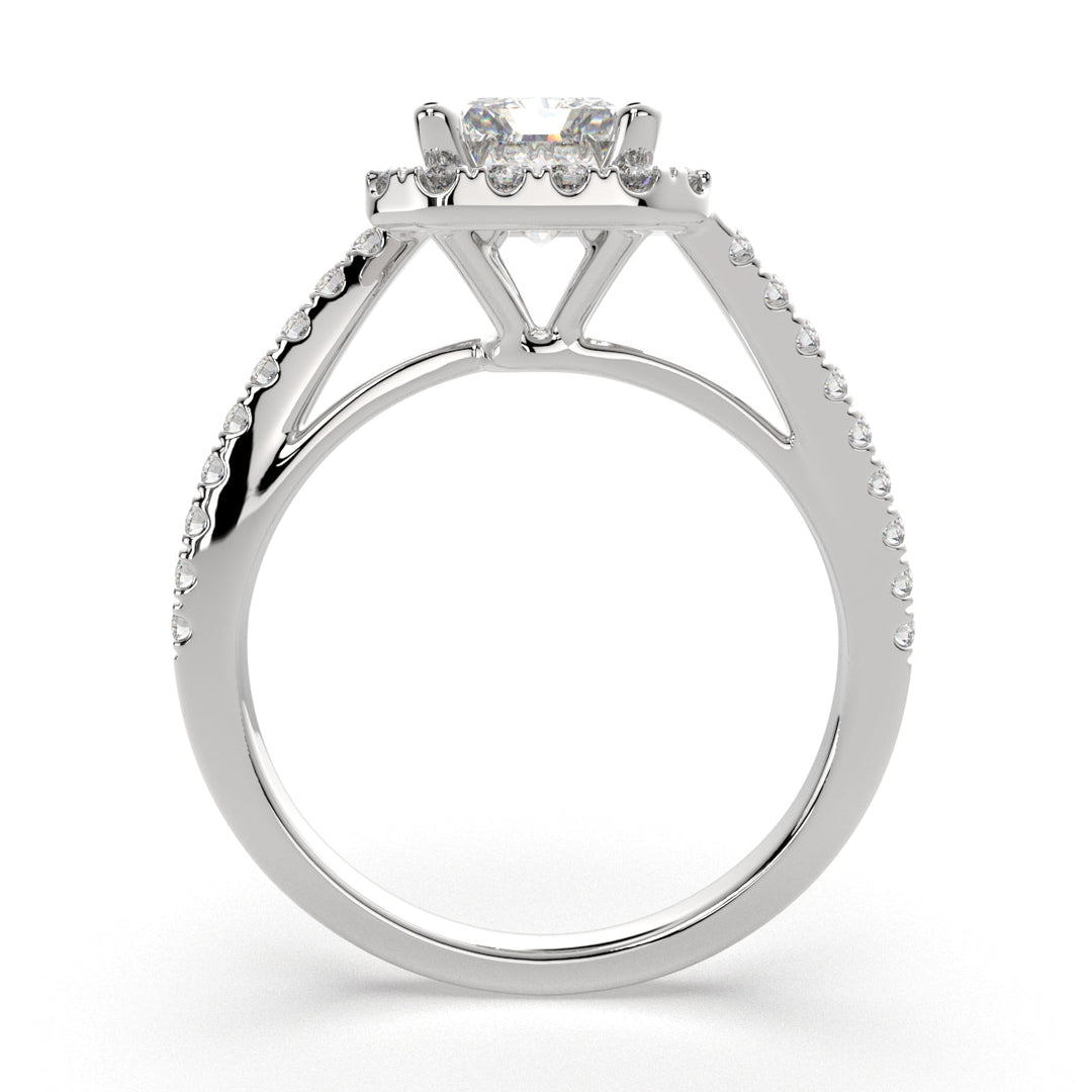 Paloma Radiant Cut Pave Halo Engagement Ring Setting