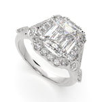 Load image into Gallery viewer, Ada Emerald Cut Halo Pave Engagement Ring Setting
