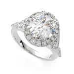 Load image into Gallery viewer, Ada Oval Cut Halo Pave Engagement Ring Setting
