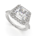 Load image into Gallery viewer, Ada Princess Cut Halo Pave Engagement Ring Setting
