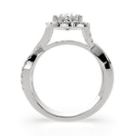 Load image into Gallery viewer, Celestina Oval Cut Halo Pave Split Shank Engagement Ring Setting
