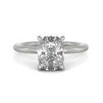 Load image into Gallery viewer, Ava Cushion Cut Pave Hidden Halo 4 Prong Engagement Ring Setting
