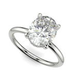 Load image into Gallery viewer, Ava Oval Cut Pave Hidden Halo 4 Prong Engagement Ring Setting
