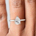 Load image into Gallery viewer, Ava Pear Cut Pave Hidden Halo 4 Prong Engagement Ring Setting
