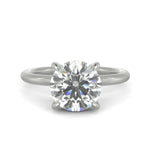 Load image into Gallery viewer, Ava Round Cut Pave Hidden Halo 4 Prong Engagement Ring Setting

