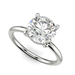 Load image into Gallery viewer, Ava Round Cut Pave Hidden Halo 4 Prong Engagement Ring Setting
