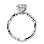 Load image into Gallery viewer, Ariana Emerald Cut Pave 4 Prong Petite Engagement Ring Setting
