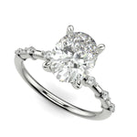 Load image into Gallery viewer, Ariana Oval Cut Pave 4 Prong Petite Engagement Ring Setting
