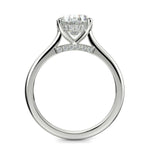 Load image into Gallery viewer, Aurora Oval Cut Pave Halo 4 Prong Cathedral Engagement Ring

