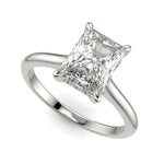 Load image into Gallery viewer, Aurora Radiant Cut Pave Hidden Halo 4 Prong Cathedral Engagement Ring Setting
