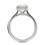 Load image into Gallery viewer, Aurora Round Cut Pave Hidden Halo 4 Prong Cathedral Engagement Ring Setting
