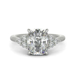 Load image into Gallery viewer, Brisa Cushion Cut Pave Cluster 4 Prong Engagement Ring Setting
