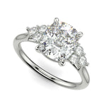 Load image into Gallery viewer, Brisa Cushion Cut Pave Cluster 4 Prong Engagement Ring Setting
