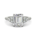 Load image into Gallery viewer, Brisa Emerald Cut Pave Cluster 4 Prong Engagement Ring Setting
