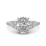 Load image into Gallery viewer, Brisa Oval Cut Pave Cluster 4 Prong Engagement Ring Setting
