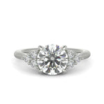 Load image into Gallery viewer, Brisa Round Cut Pave Cluster 4 Prong Engagement Ring Setting
